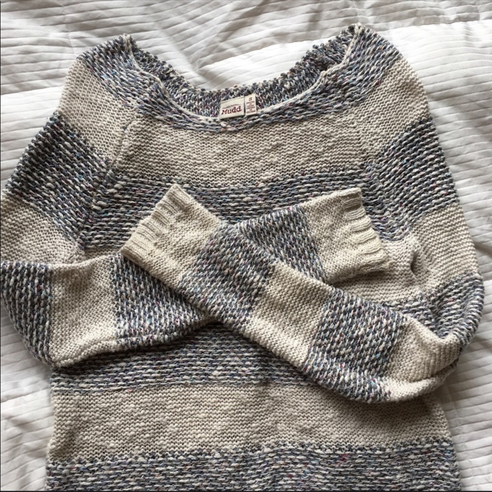 Mudd S Mermaid Sweater Gray & Blue & Multicolored